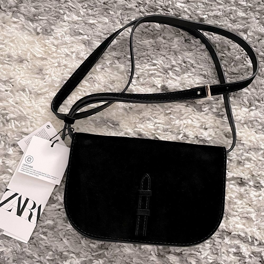 NWT Zara Split Leather Crossbody